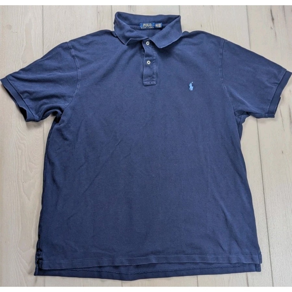 Polo Ralph Lauren Polo Shirt Mens 2XLT Navy Blue Pony Short Sleeve Casual Preppy